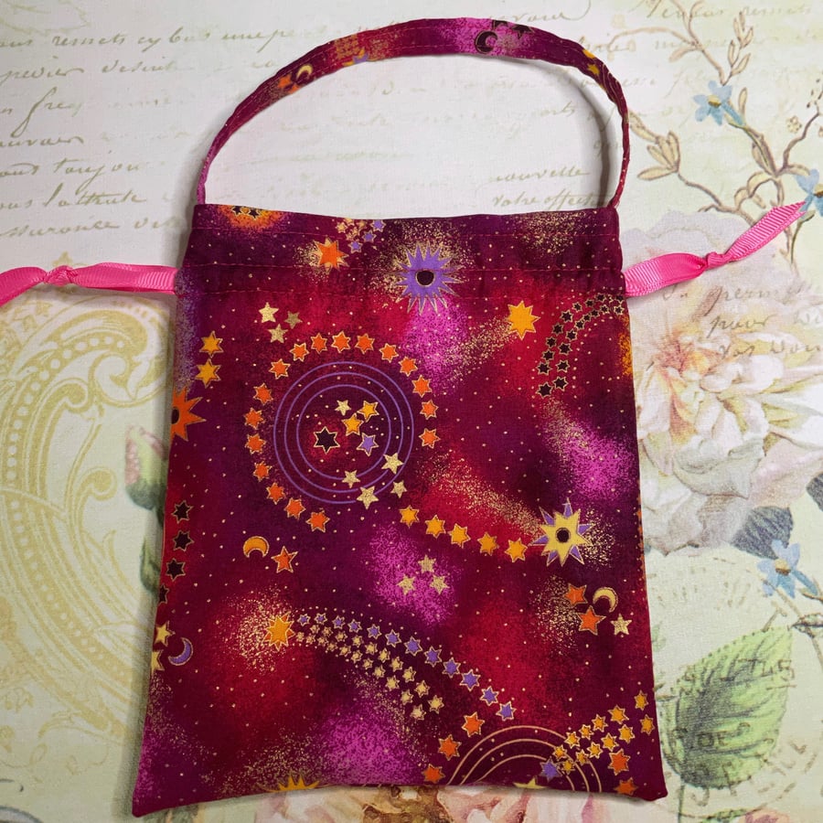 SALE - Cerise Celstial Fabric Gift Bag PB7