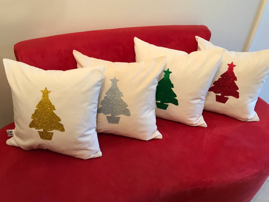 Christmas Glitter Cushions covers only, Christmas decor, cushion cover only.