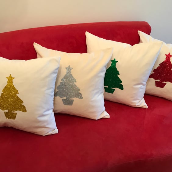 Christmas Glitter Cushions covers only, Christmas decor, cushion cover only.