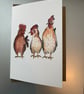 3 Chooks A5 Greeting Card