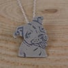 Sterling Silver Etched Staffie Necklace