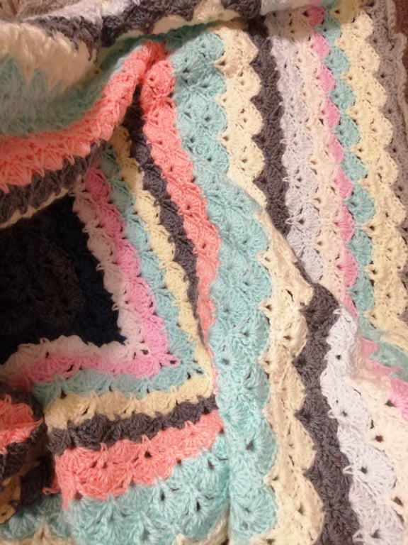 Strength in stitches crochet shell blanket