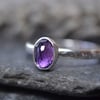 Sterling silver amethyst gemstone ring