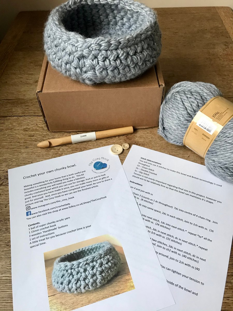 Crochet Your Own Chunky Bowl Kit