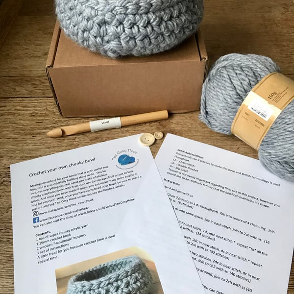 Crochet Your Own Chunky Bowl Kit