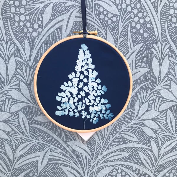  Contemporary Botanical Cyanotype Art- In a Hoop