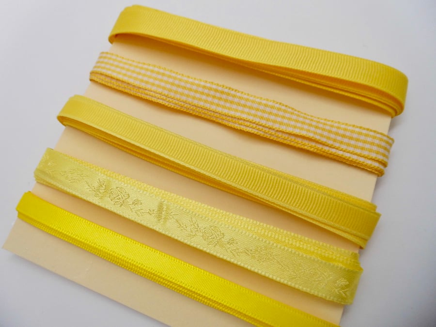 Ribbon selection 5 x 2m yellow and lemon Easter Springtime 