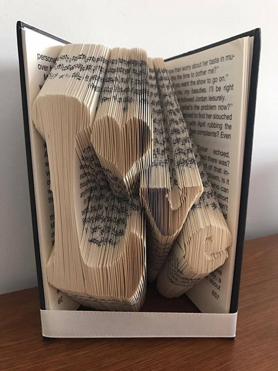 Love (sloping), Valentine MMF Book Folding Pattern - EMAILED PDF PATTERN