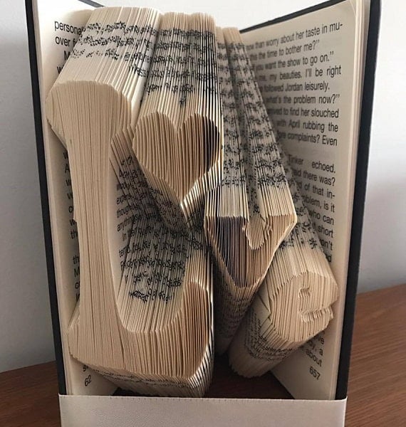 Love (sloping), Valentine MMF Book Folding Pattern - EMAILED PDF PATTERN