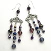 RESERVED FOR SYLVIE Purple Chandelier Earrings - UK Free Post