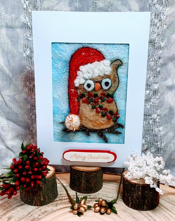Festive Owl Christmas Card.