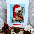 Festive Owl Christmas Card.