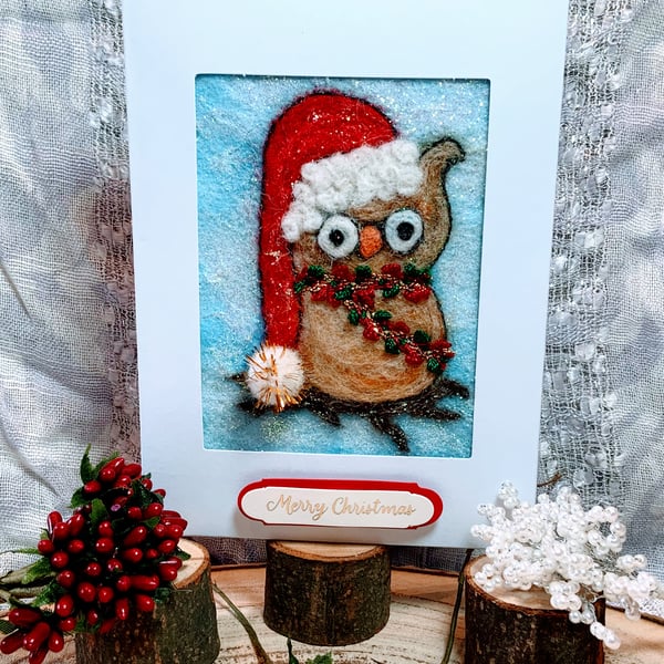 Festive Owl Christmas Card.