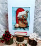 Festive Owl Christmas Card.