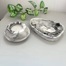 Grey & White Marble Handmade Tray and Tea light Holder Set