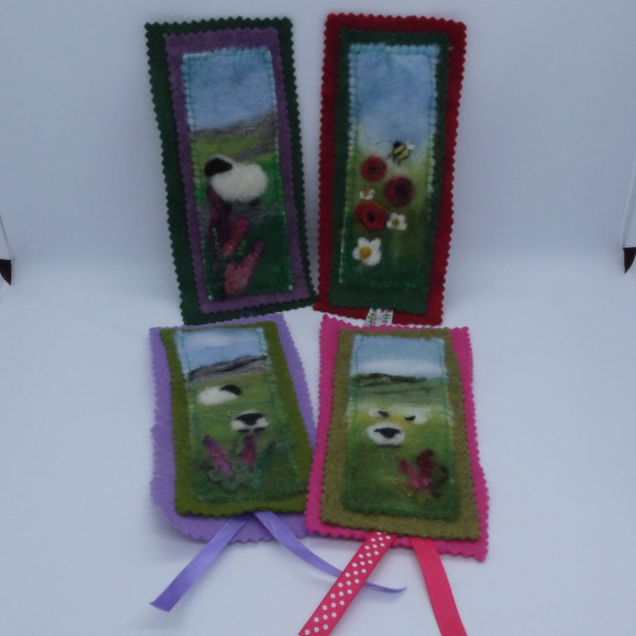Handmade needle felted Sheep bookmark