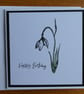 Birthday Card - Snowdrop