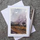 Building Storm. Blank Card. Original Painting
