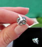 Sterling Silver and Abalone hummingbird and flower earrings - Image 3