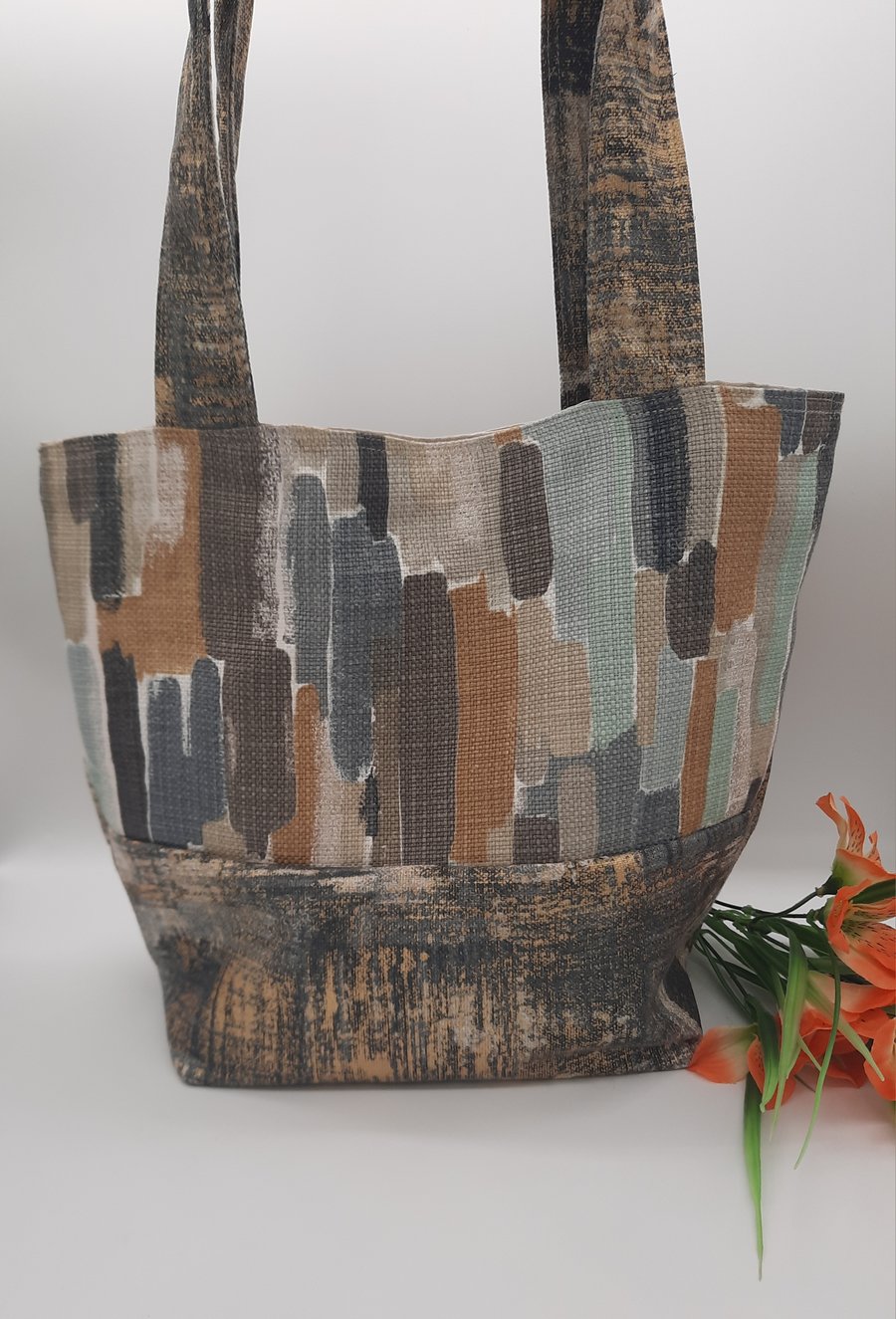 Tote bag gold and grey, free UK delivery.