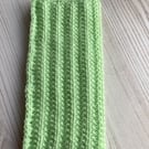 MOBILE PHONE SLEEVE 8x3.5"or 20x9cm HAND KNITTED IN GREEN YARN
