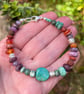 Silver and mixed gemstone bead bracelet - Image 2