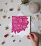 Pink Hydrangea Greetings Card, Botanical Note Card - Image 3