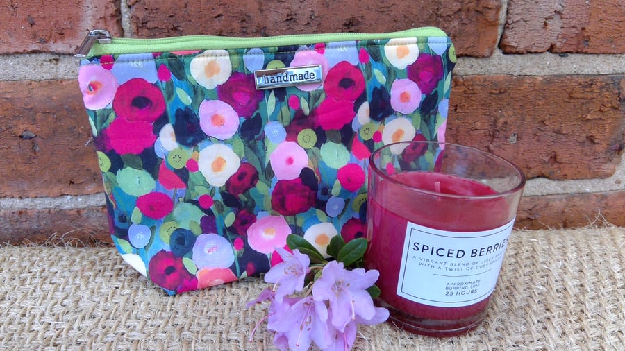 Flower Print Zip Pouch