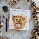 Pack of 5 Highland Cow Christmas Cards