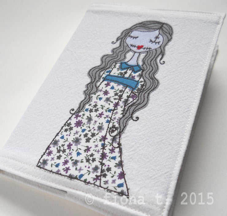 freehand embroidered zombie notebook - Folksy