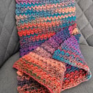 Crochet Scarf - Scarf for all - Variegated Scarf - Colourful Soft Scarf