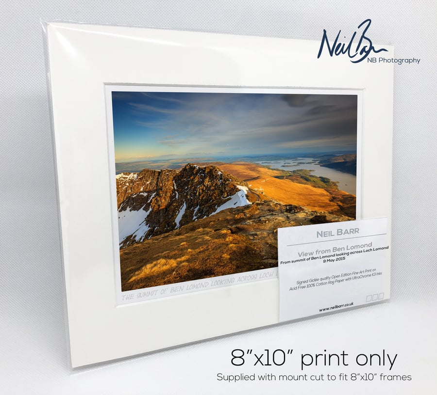 Loch Lomond from Ben Lomond Scotland - A5 (10" x 8") Unframed Print