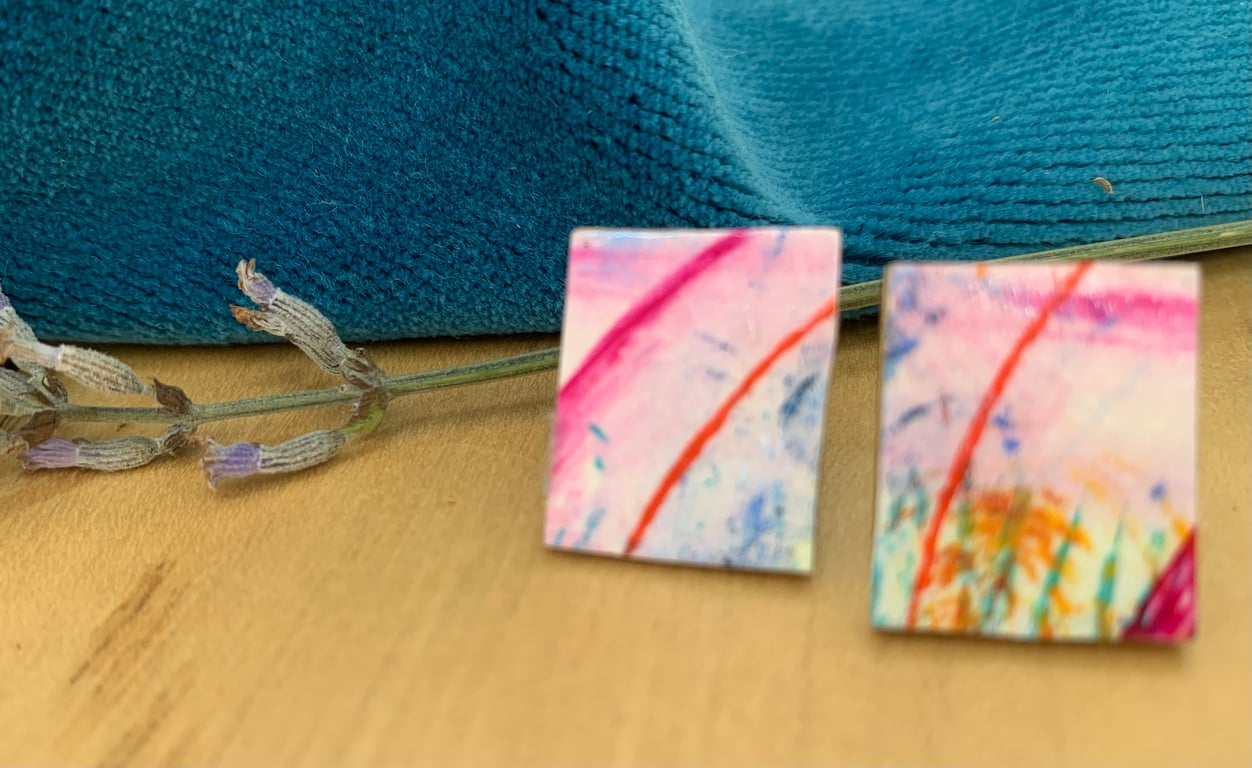 Stainless steel post earrings 