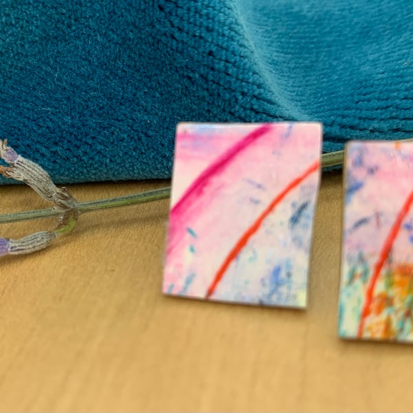 Stainless steel post earrings 