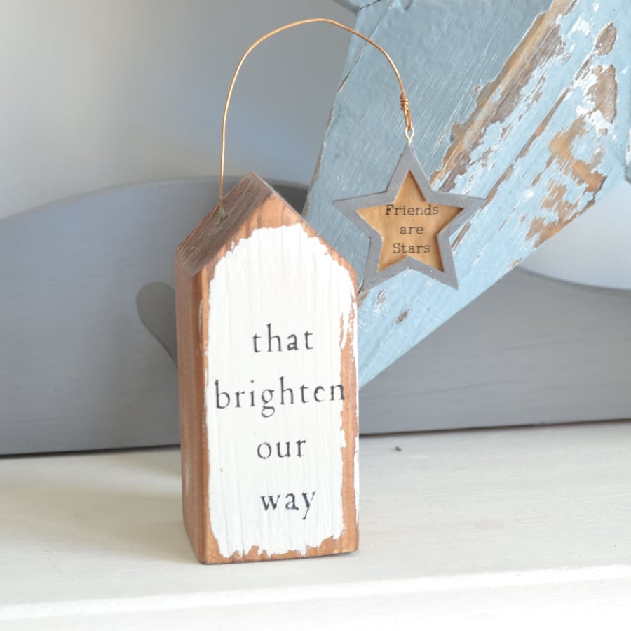 Recycled Wood House, Friends Gift, Gift for Friends, 