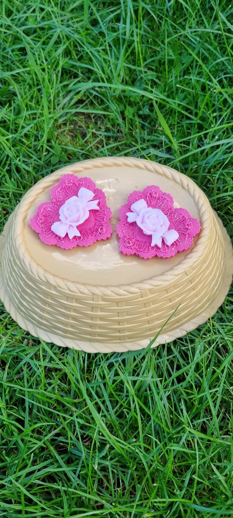 Soap heart with ribbon