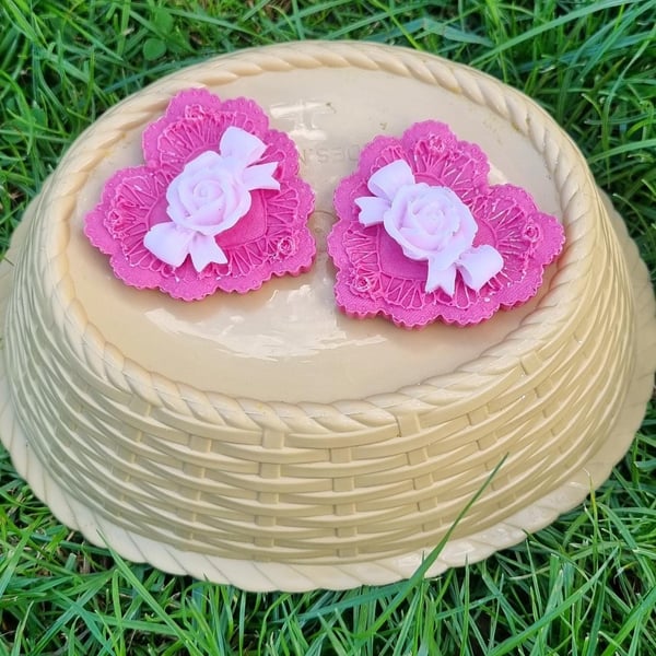 Soap heart with ribbon