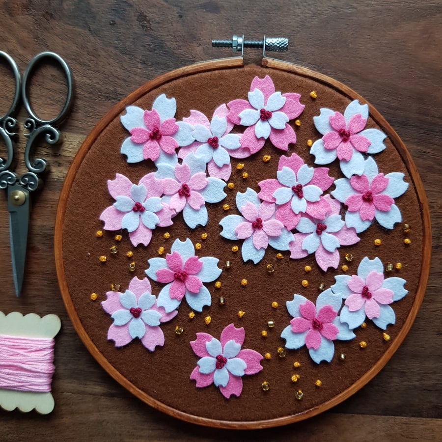 Blossom Layered Felt Flowers - wall decoration