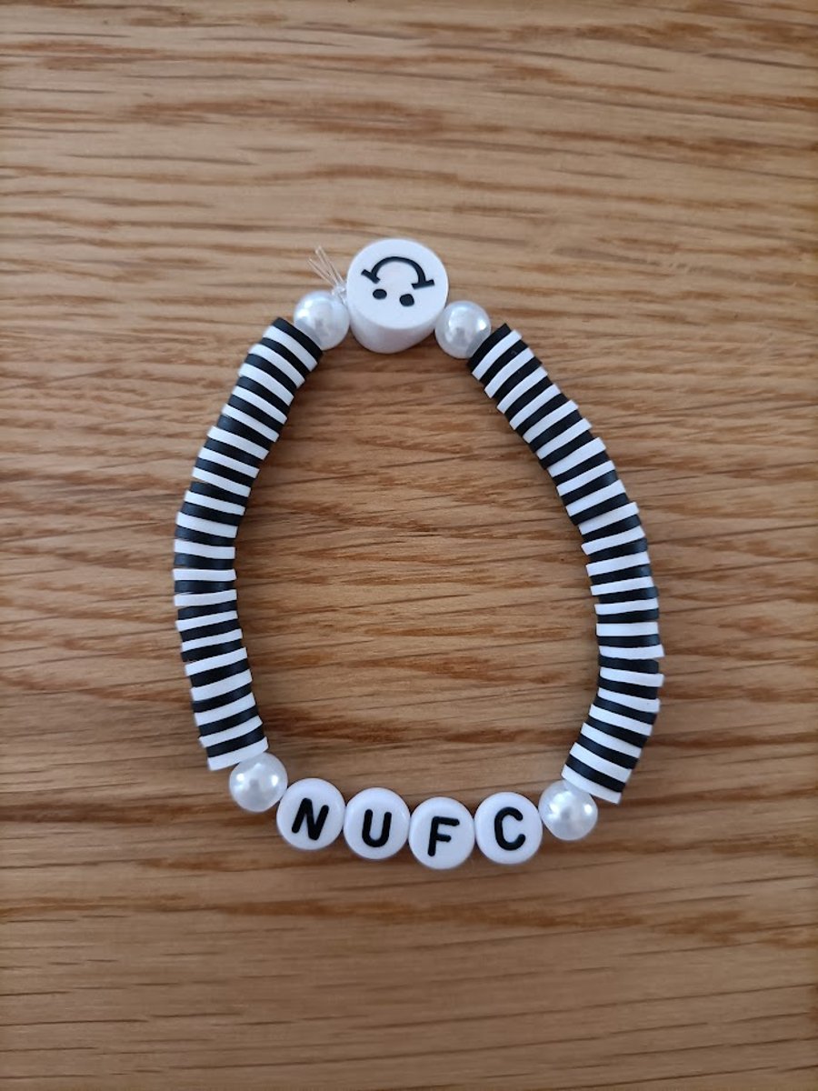 NUFC - Handcrafted Polymer Clay Elasticated Bracelet