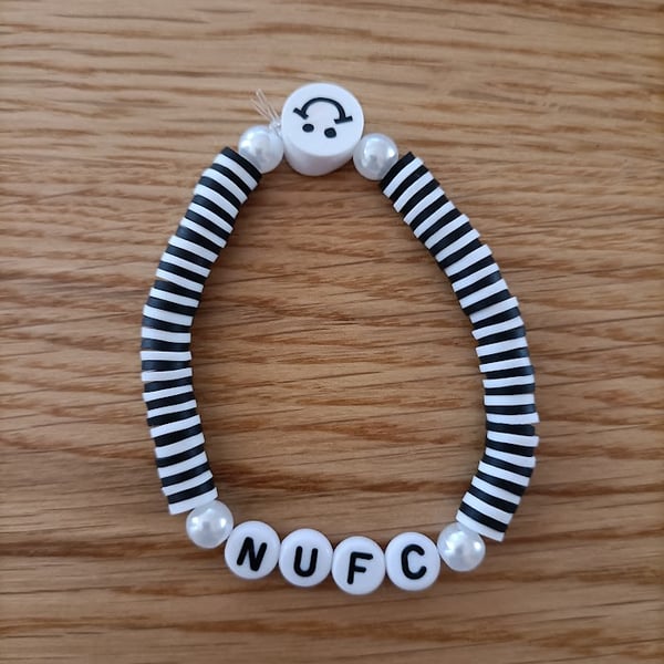 NUFC - Handcrafted Polymer Clay Elasticated Bracelet