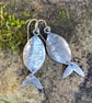 Big silver fish earrings