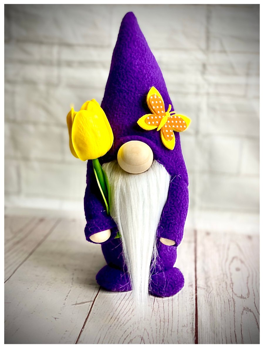 Handmade Tulip Nordic Gnome (Purple), Gonk, Swedish Tomte, Gnome