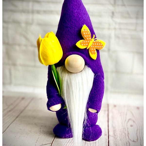 Handmade Tulip Nordic Gnome (Purple), Gonk, Swedish Tomte, Gnome