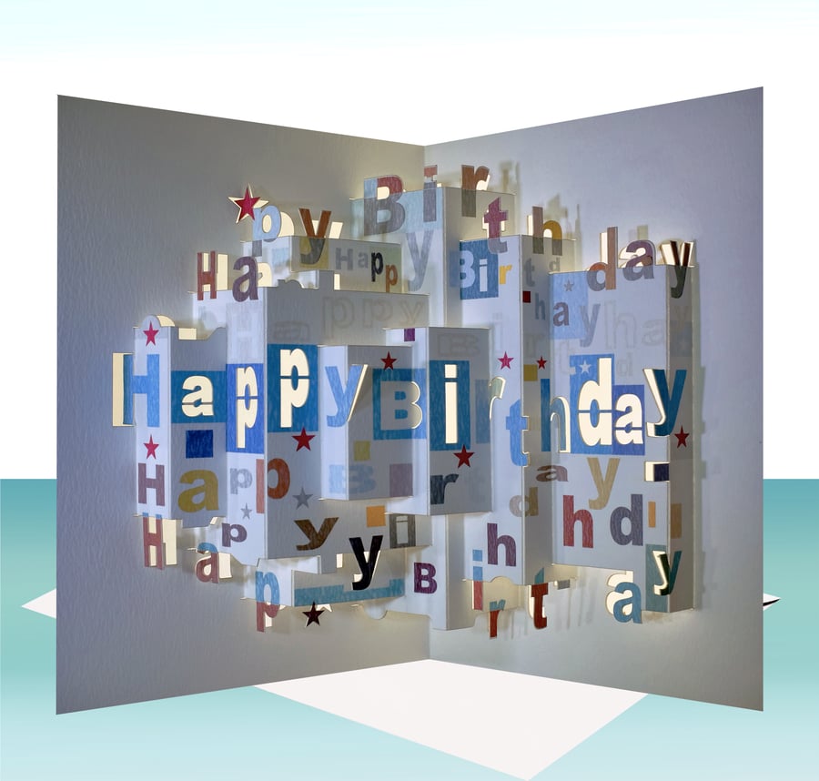 Pop up Birthday Card,3D Birthday Cards,Happy Birthday, Male Birthday cards,POP66