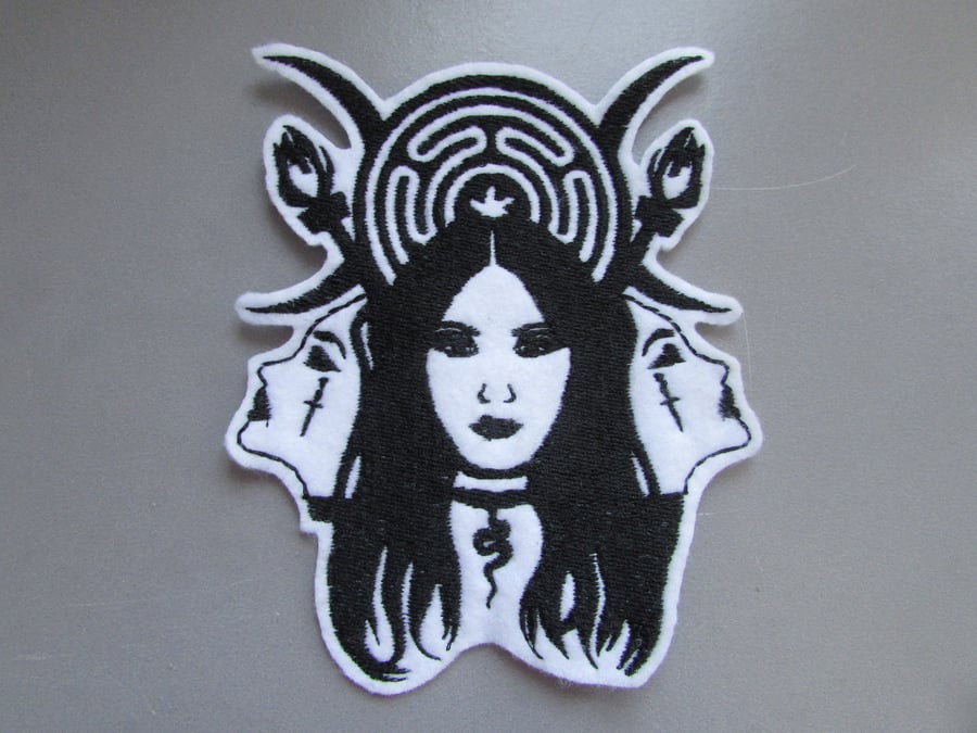 3 Witches pagan Embroidered Sew on Applique Patch