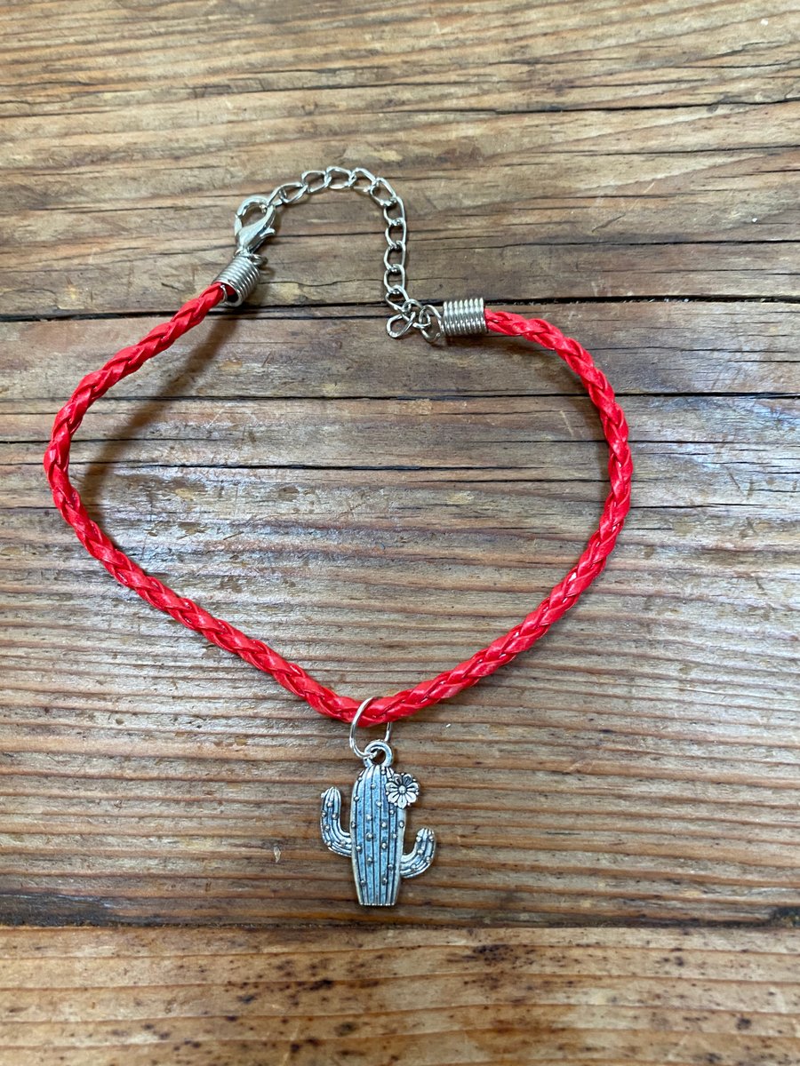 Red Cactus Bracelet 407 Folksy