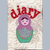 Appliqued Russian doll diary 2012 (fabric cover)