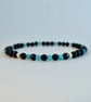Amazonite & Onyx Beaded Stretch Bracelet, Birthday, Anniversary, Gifts For Her  - Image 2
