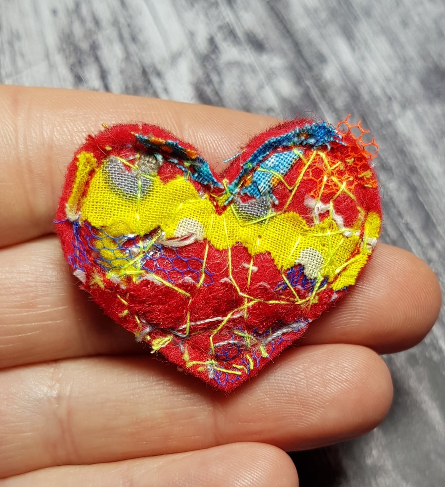Valentine Heart Brooch Multicolored 