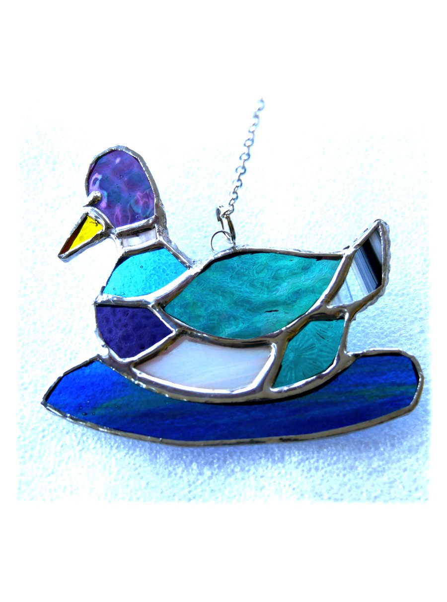 Duck Suncatcher Stained Glass Mallard Quack 037